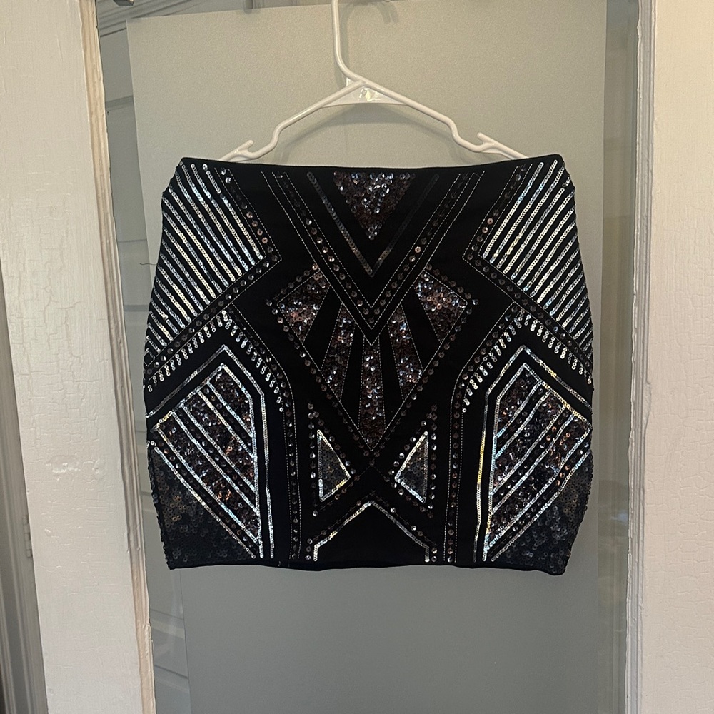 EUC Black Sequined Skirt